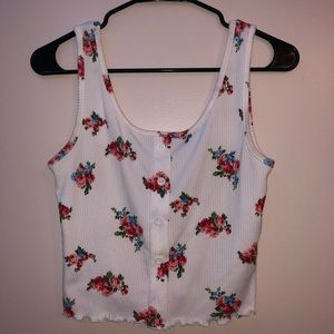 White floral tank top